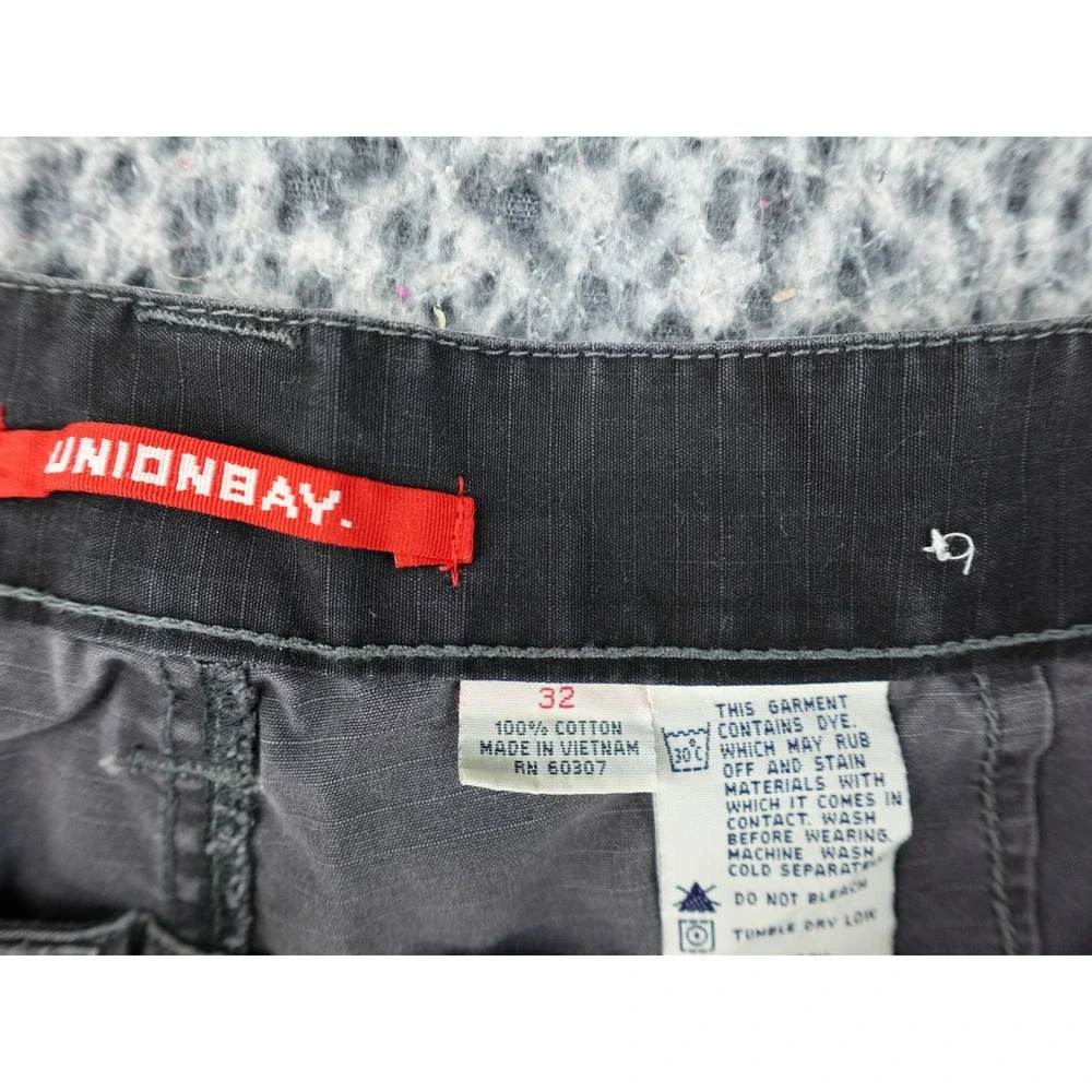 Unionbay‎ Cargo Shorts Mens 32 Gray Ripstop Multi-Pocket Utility Rugged